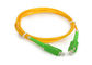 SC APC Green Optical Fiber Patch Cord, armored fiber optic patch cable