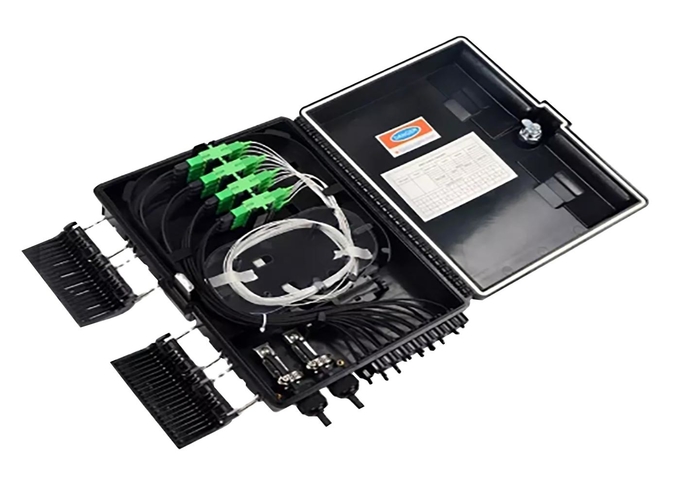 Fiber Optik Ekipman Kiti FTTH Kutusu 16 Çekirdekli Fiber Optik Dağıtım ABS Kara Kutu IP65 0