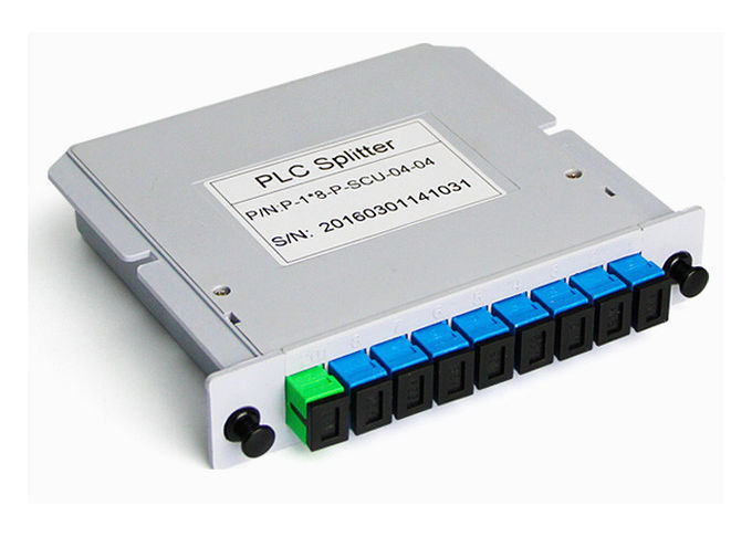 1x8 Bule SC UPC PLC ayırıcı kaseti, fiber optik ayırıcı kutusu 0